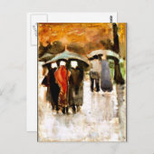 Van Gogh - in de regen Briefkaart (Voorkant / Achterkant)