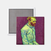 Van Gogh in open dwangbuis - Wine Red Magneet (Voorkant / Achterkant)