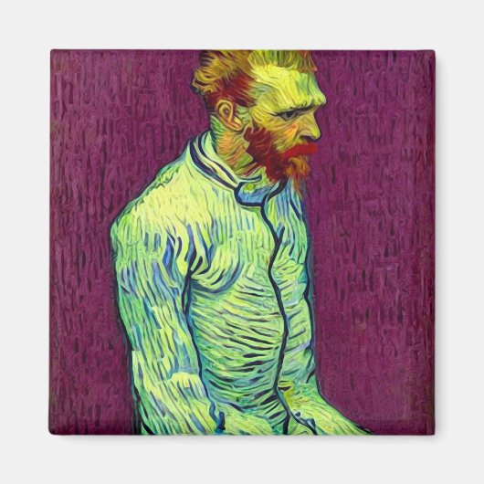 Van Gogh in open dwangbuis - Wine Red Magneet (Voorkant)