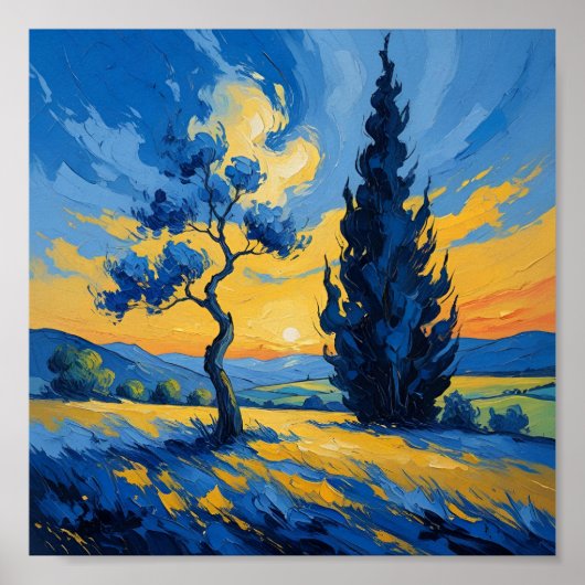 Van Gogh Inspired Landscape Poster (Voorkant)
