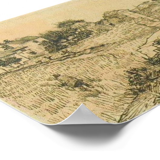 Van Gogh - Intrance Gate aan een Boerderij met Hay Poster (Hoek)