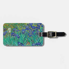 Van Gogh Iopen. Blauwe florale  impressionisme Bagagelabel