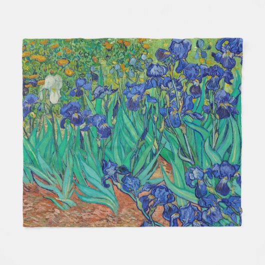 Van Gogh Iopen. Blauwe florale  impressionisme Fleece Deken (Voorkant (Horizontaal))