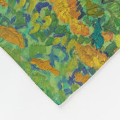 Van Gogh Iopen. Blauwe florale  impressionisme Fleece Deken (Hoek)