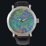 Van Gogh Iopen. Blauwe florale  impressionisme Horloge<br><div class="desc">Van Gogh 'Irises' horloge. Blauwe florale impressionistische kunst.</div>