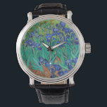 Van Gogh Iopen. Blauwe florale  impressionisme Horloge<br><div class="desc">Van Gogh 'Irises' horloge. Blauwe florale impressionistische kunst.</div>
