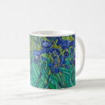 Van Gogh Iopen. Blauwe florale  impressionisme Koffiemok<br><div class="desc">Van Gogh "Irissen" koffie mok. Blauwe bloemen impressionisme kunst.</div>