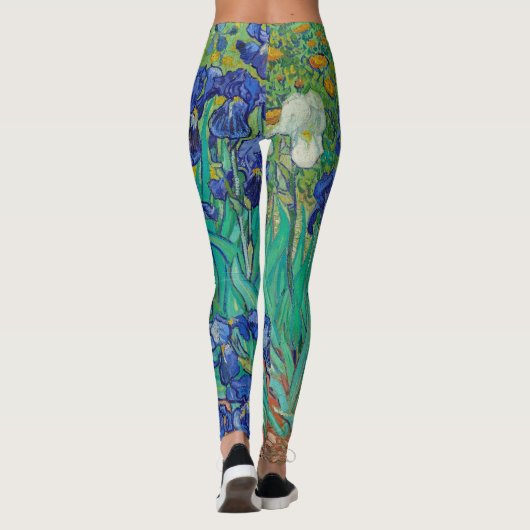Van Gogh Iopen. Blauwe florale impressionisme Leggings (Achterkant)