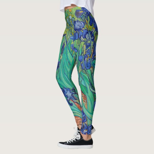 Van Gogh Iopen. Blauwe florale  impressionisme Leggings (Links)