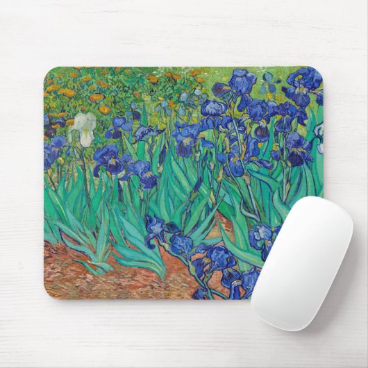 Van Gogh Iopen. Blauwe florale  impressionisme Muismat (Met muis)