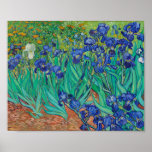 Van Gogh Iopen. Blauwe florale  impressionisme Poster<br><div class="desc">Van Gogh "Irises" poster. Blauwe florale impressionistische kunst.</div>