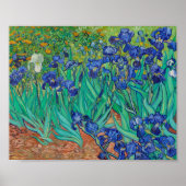 Van Gogh Iopen. Blauwe florale  impressionisme Poster (Voorkant)