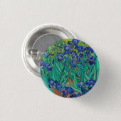 Van Gogh Iopen. Blauwe florale  impressionisme Ronde Button 3,2 Cm (Voorkant /achterkant)