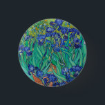 Van Gogh Iopen. Blauwe florale  impressionisme Ronde Button 3,2 Cm<br><div class="desc">Van Gogh 'Irises'-knop. Blauwe florale impressionistische kunst.</div>