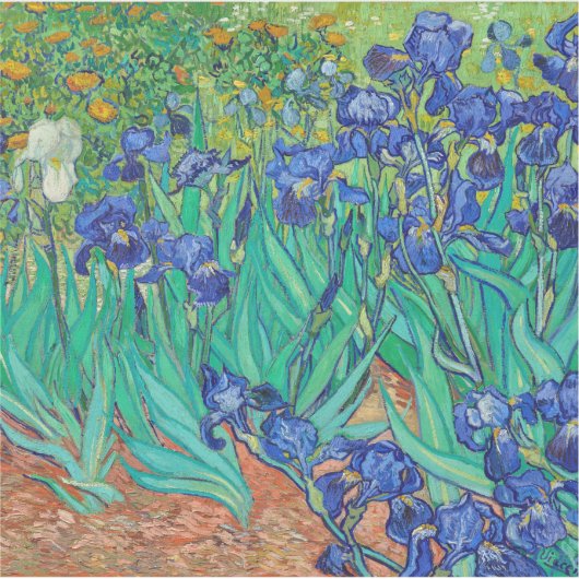 Van Gogh Iopen. Blauwe florale  impressionisme Sticker (Voorkant)