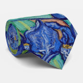Van Gogh Iopen. Blauwe florale impressionisme Stropdas (Opgerold)
