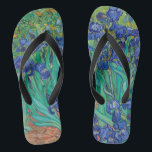 Van Gogh Iopen. Blauwe florale  impressionisme Teenslippers<br><div class="desc">Van Gogh "Irissen" teenslippers. Blauwe bloemen impressionisme kunst.</div>