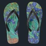 Van Gogh Iopen. Blauwe florale  impressionisme Teenslippers<br><div class="desc">Van Gogh "Irissen" teenslippers. Blauwe bloemen impressionisme kunst.</div>