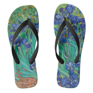 Van Gogh Iopen. Blauwe florale impressionisme Teenslippers