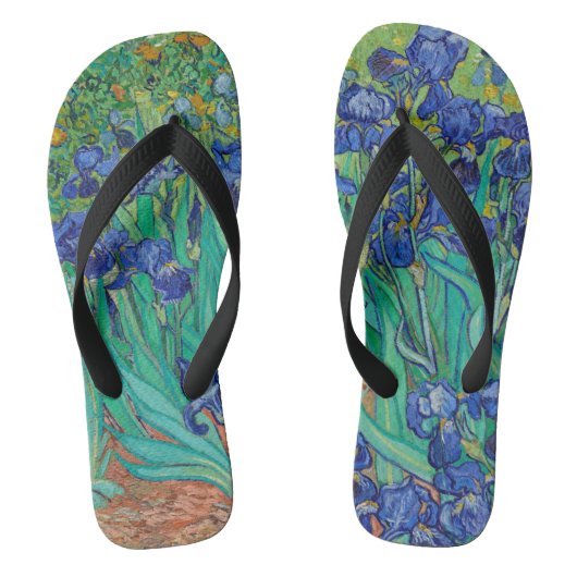 Van Gogh Iopen. Blauwe florale  impressionisme Teenslippers (Voetbed)
