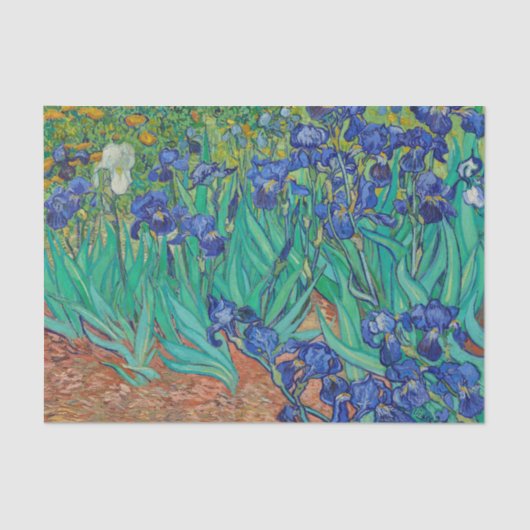 Van Gogh Iopen. Blauwe florale  impressionisme Tissuepapier (Voorkant)