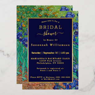 Van Gogh Iopen Floral Painting Vrijgezellenfeest G Folie Uitnodiging