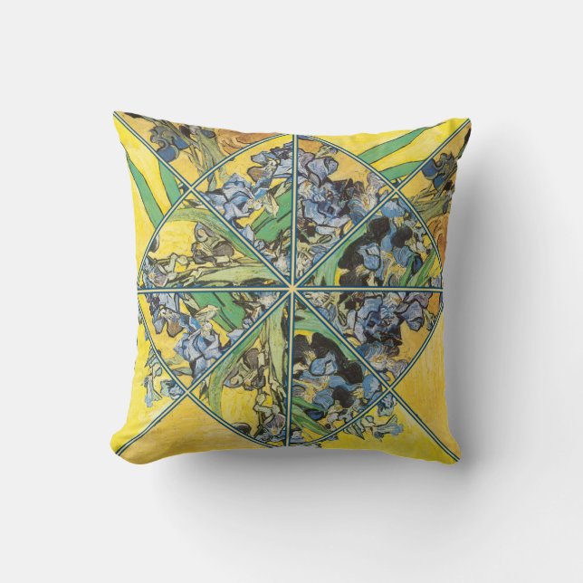 Van Gogh Iris Kaleidoscope Art Pillow Kussen (Voorkant)