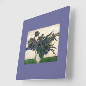 Van Gogh Iris Lavendar Vierkante Klok (Hoek)