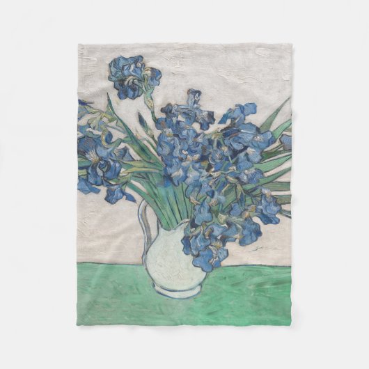 Van Gogh Iris Vaas Schilderij Impressionisme Fleece Deken (Voorkant)