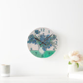 Van Gogh Iris Vaas Schilderij Impressionisme Ronde Klok (Huis)