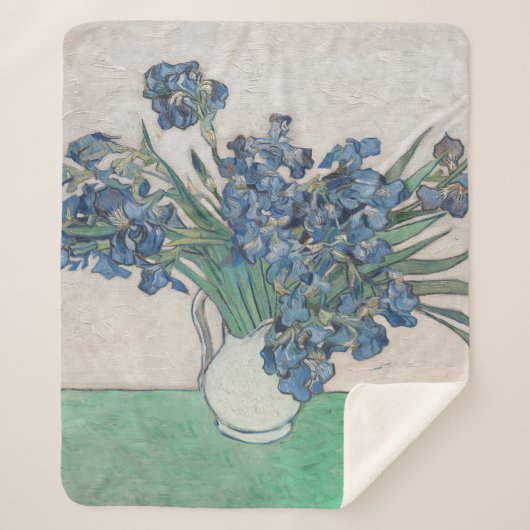 Van Gogh Iris Vaas Schilderij Impressionisme Sherpa Deken (Voorkant)