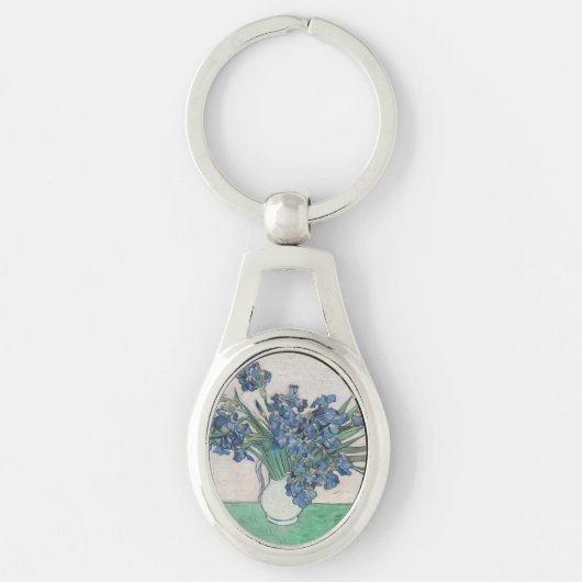 Van Gogh Iris Vaas Schilderij Impressionisme Sleutelhanger (Voorkant)