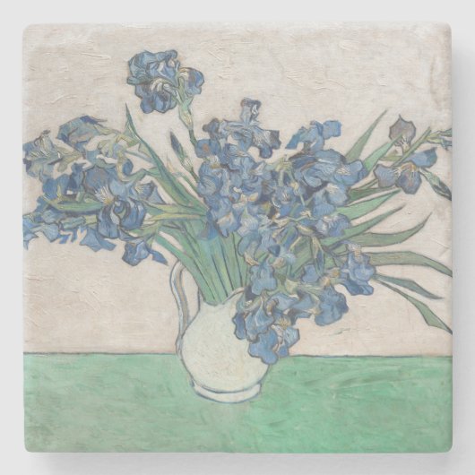 Van Gogh Iris Vaas Schilderij Impressionisme Stenen Onderzetter (Voorkant)