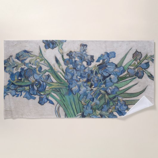 Van Gogh Iris Vaas Schilderij Impressionisme Strandlaken (Voorkant)