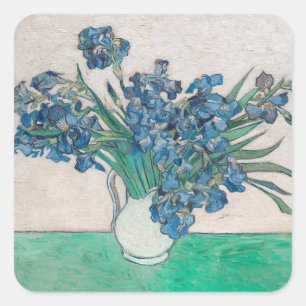 Van Gogh Iris Vaas Schilderij Impressionisme Vierkante Sticker