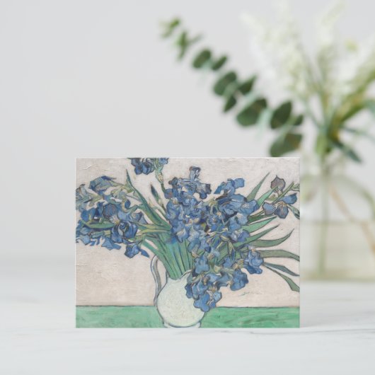 Van Gogh Iris Vase Schilderend Impressionisme Briefkaart (Staand voorkant)