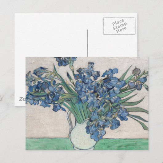 Van Gogh Iris Vase Schilderend Impressionisme Briefkaart (Voorkant / Achterkant)