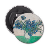 Van Gogh Iris Vase Schilderend Impressionisme Button Flesopener (Voorkant)