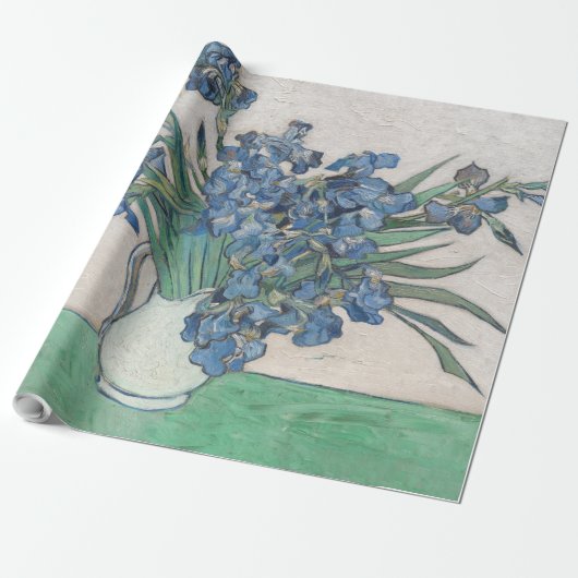 Van Gogh Iris Vase Schilderend Impressionisme Cadeaupapier (Uitgerold)