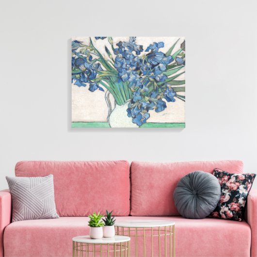 Van Gogh Iris Vase Schilderend Impressionisme Canvas Afdruk (Insitu (Woonkamer))