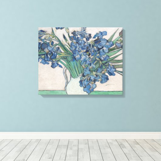 Van Gogh Iris Vase Schilderend Impressionisme Canvas Afdruk (Insitu (Houten vloer))