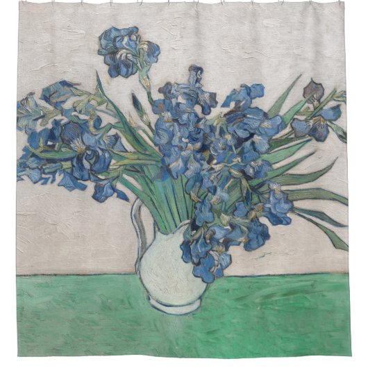 Van Gogh Iris Vase Schilderend Impressionisme Douchegordijn (Voorkant)