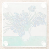 Van Gogh Iris Vase Schilderend Impressionisme Glazen Onderzetter (Achterkant)
