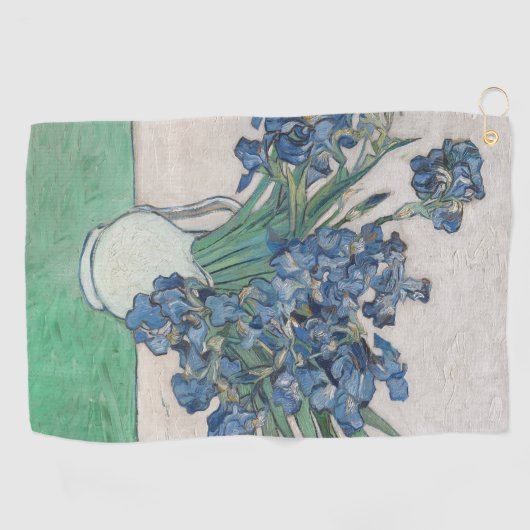Van Gogh Iris Vase Schilderend Impressionisme Golfhanddoek (Horizontaal)