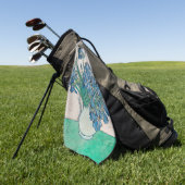 Van Gogh Iris Vase Schilderend Impressionisme Golfhanddoek (Groen)