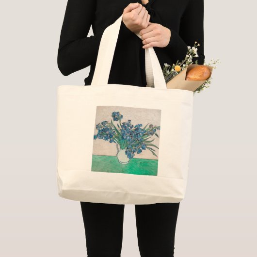 Van Gogh Iris Vase Schilderend Impressionisme Grote Tote Bag (Voorkant (product))