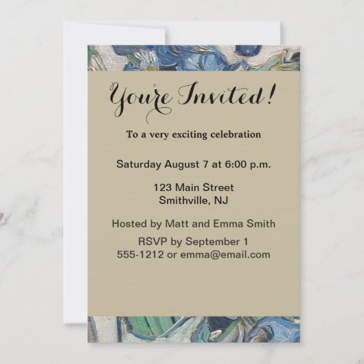 Van Gogh Iris Vase Schilderend Impressionisme Kaart (Voorkant)