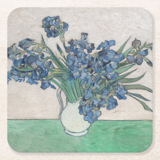 Van Gogh Iris Vase Schilderend Impressionisme Kartonnen Onderzetters (Voorkant)