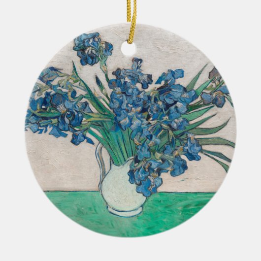 Van Gogh Iris Vase Schilderend Impressionisme Keramisch Ornament (Voorkant)
