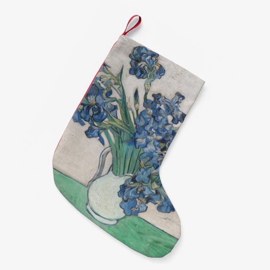 Van Gogh Iris Vase Schilderend Impressionisme Kleine Kerstsok (Voorkant (Hangend))